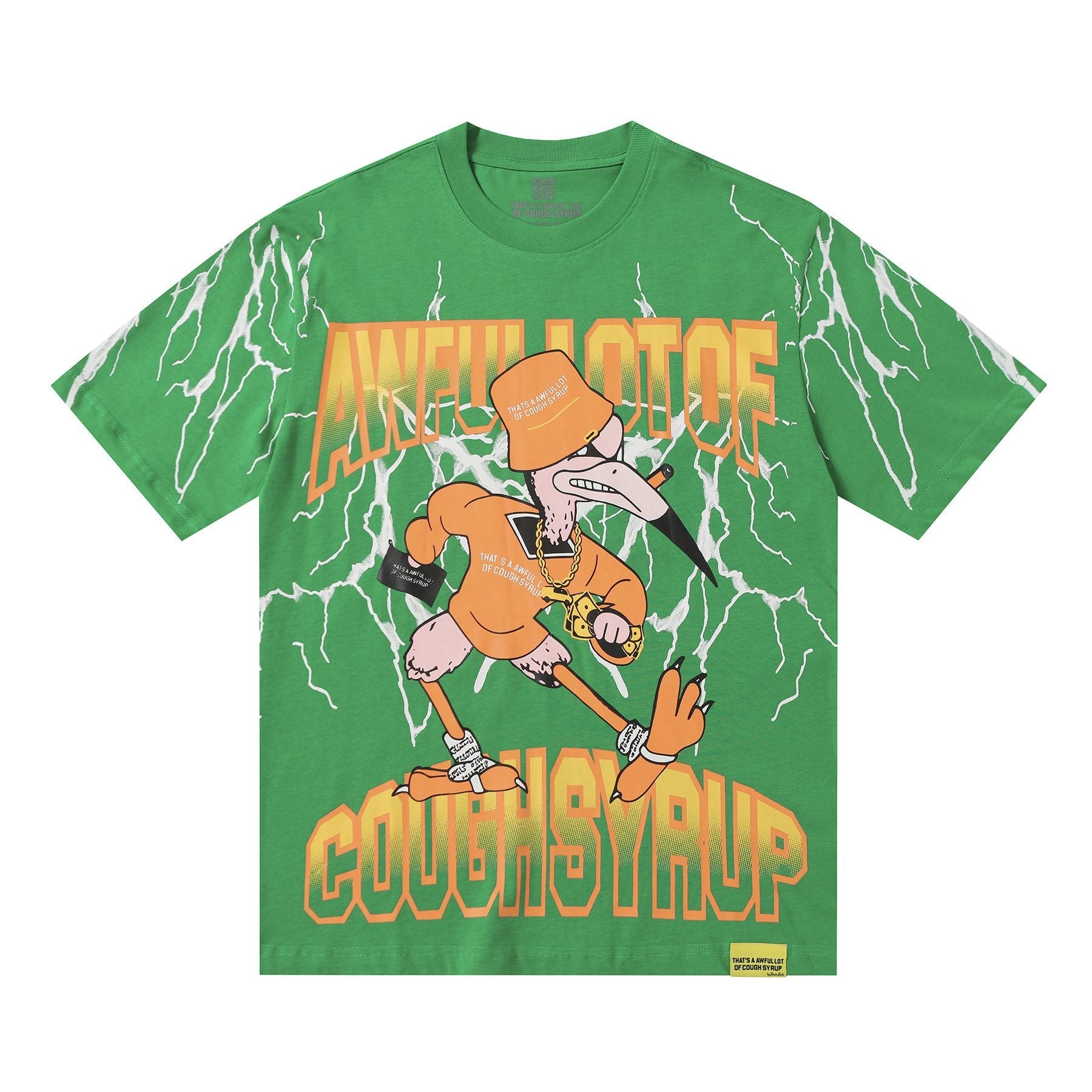 THAT'S A AWFUL LOT OF COUGH SYRUP Lightning Cartoon Graphic T-Shirt — front