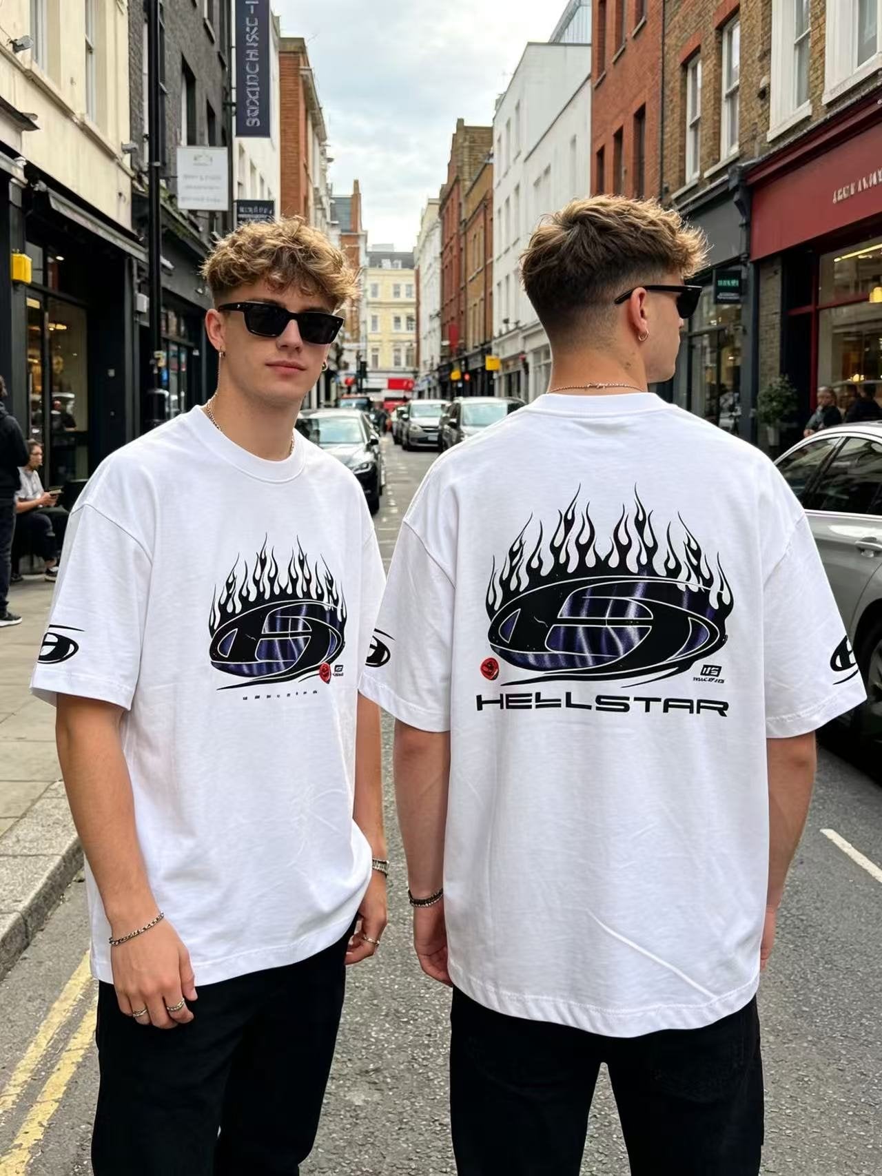 Hellstar Flame Oval Graphic T-Shirt — context