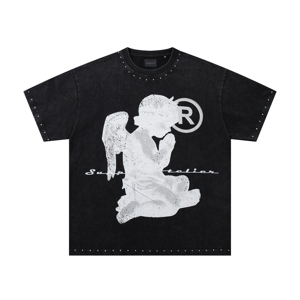SUPPLY TEE Stud-Trim Flame Graphic T-Shirt — hero
