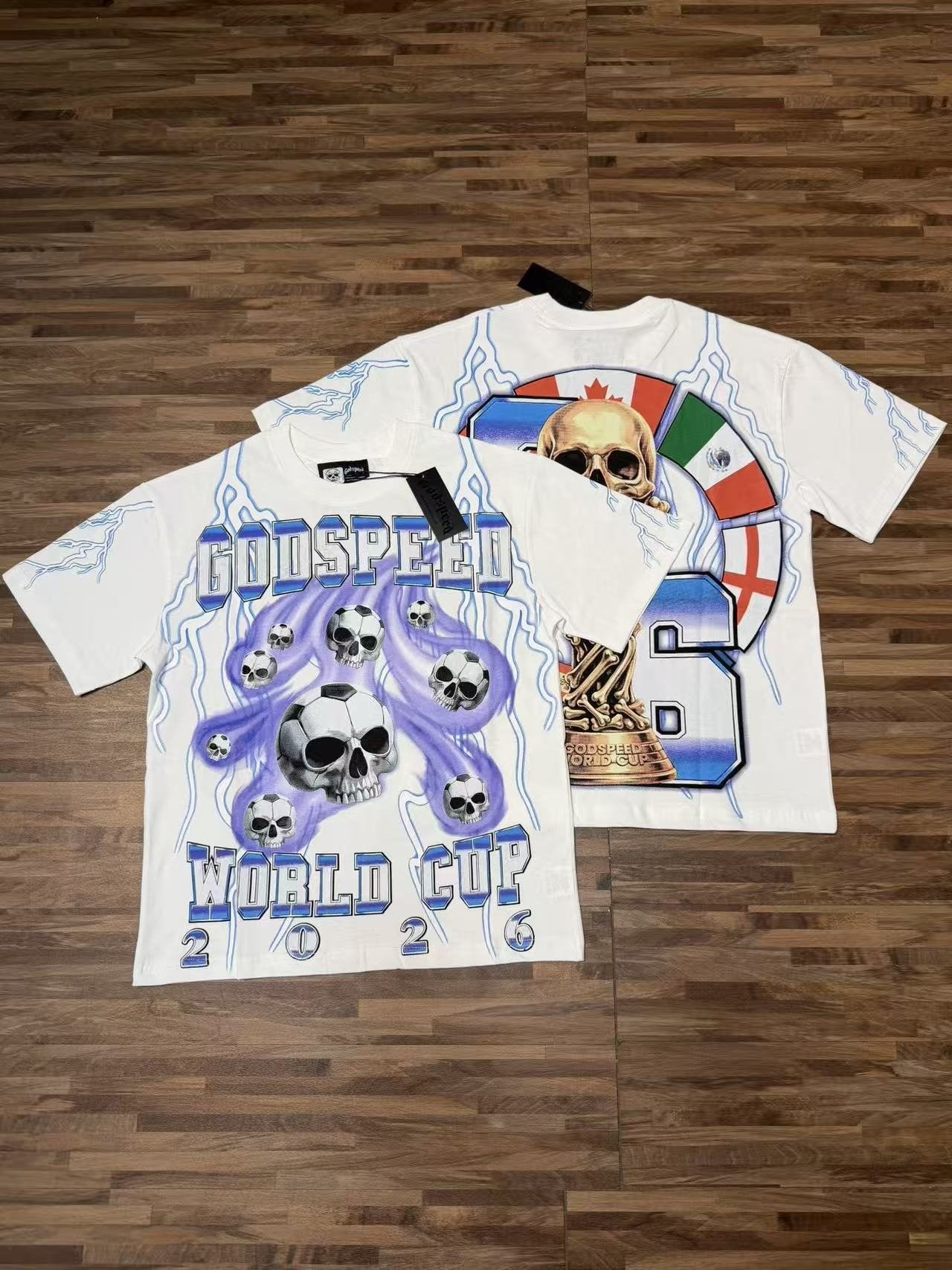 Godspeed World Cup 2026 Skull Soccer Graphic T-Shirt — context
