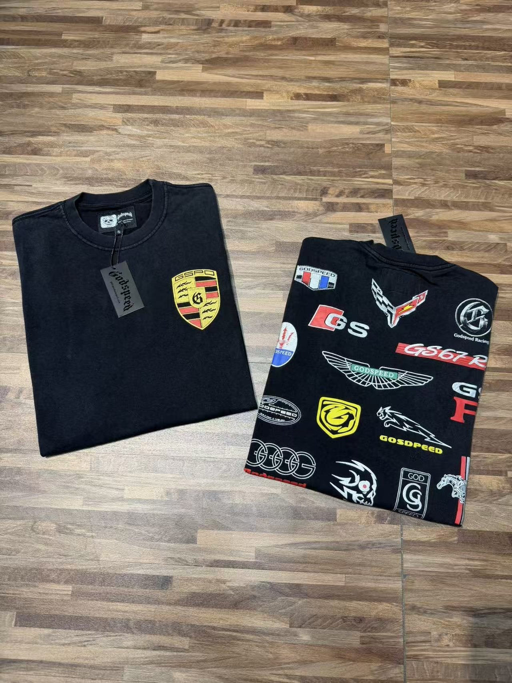 Godspeed Motorsport Collage Graphic T-Shirt — detail