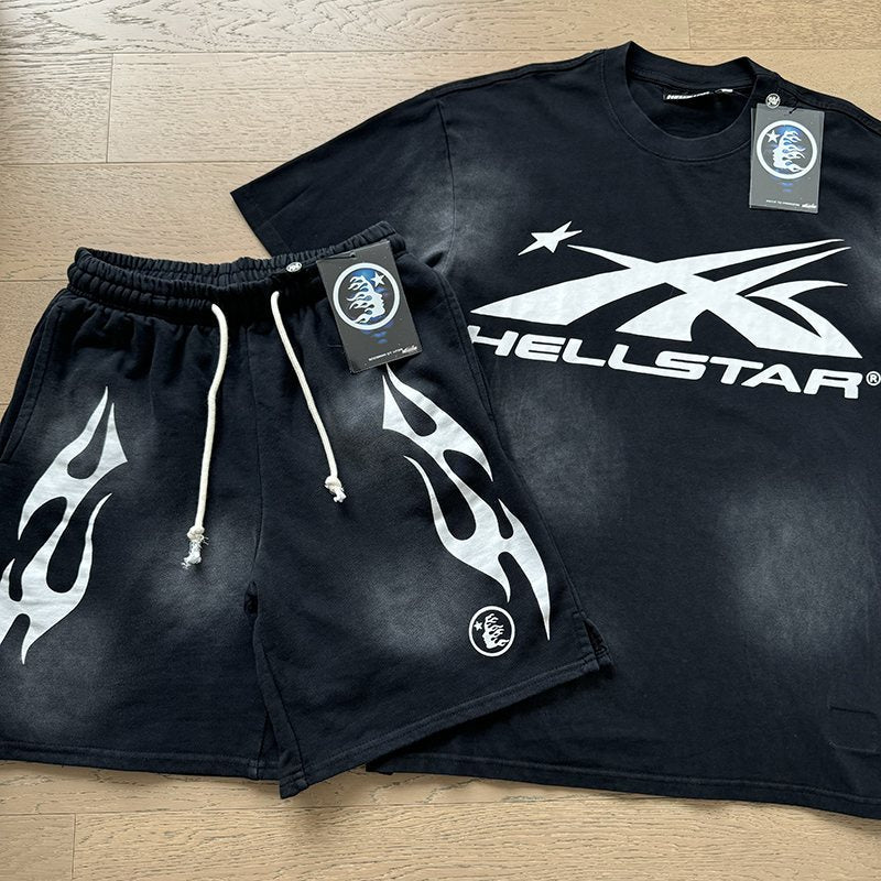 Hellstar Flame Graphic T-Shirt & Shorts Set — hero