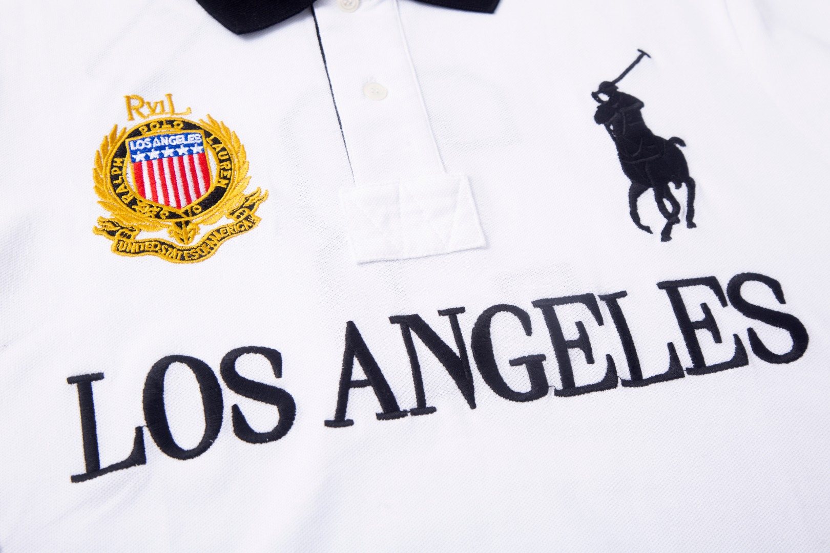 Test2-Ralph Lauren Los Angeles Contrast-Trim Polo Shirt — detail