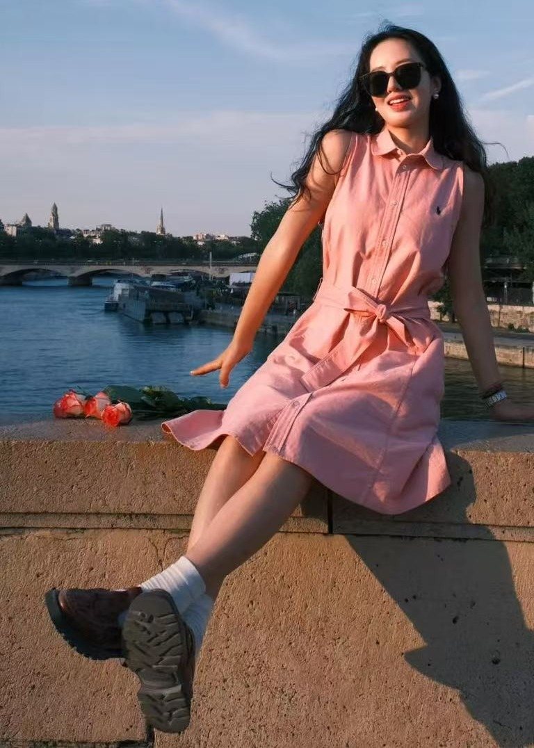 Test2-Ralph Lauren Sleeveless Belted Oxford Shirt Dress — hero