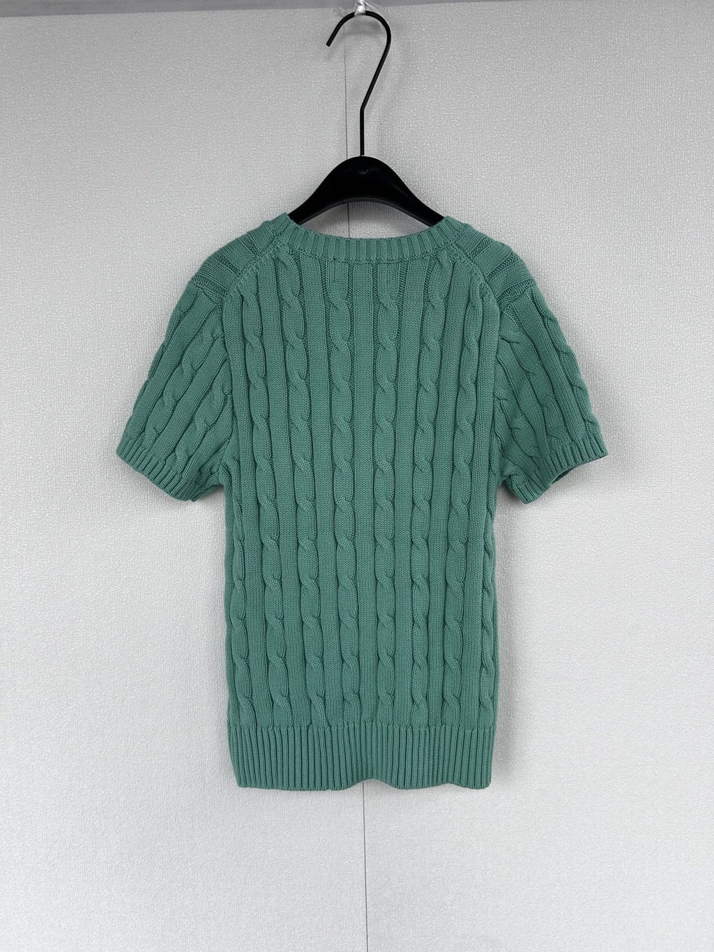 Test2-Ralph Lauren Women's Cable-Knit Short-Sleeve Top — back