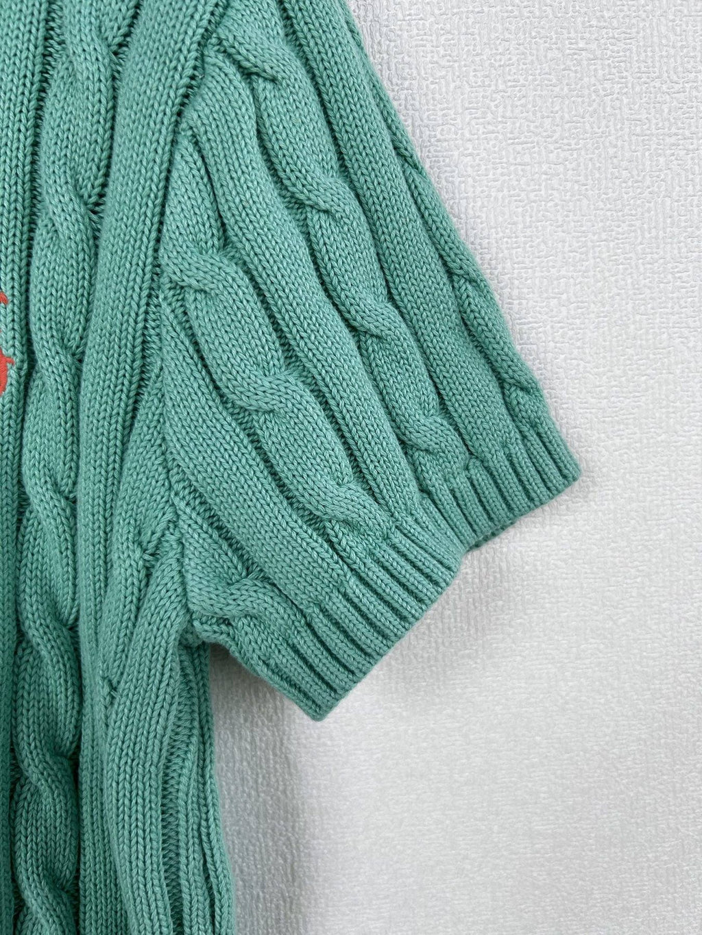 Test2-Ralph Lauren Women's Cable-Knit Short-Sleeve Top — detail