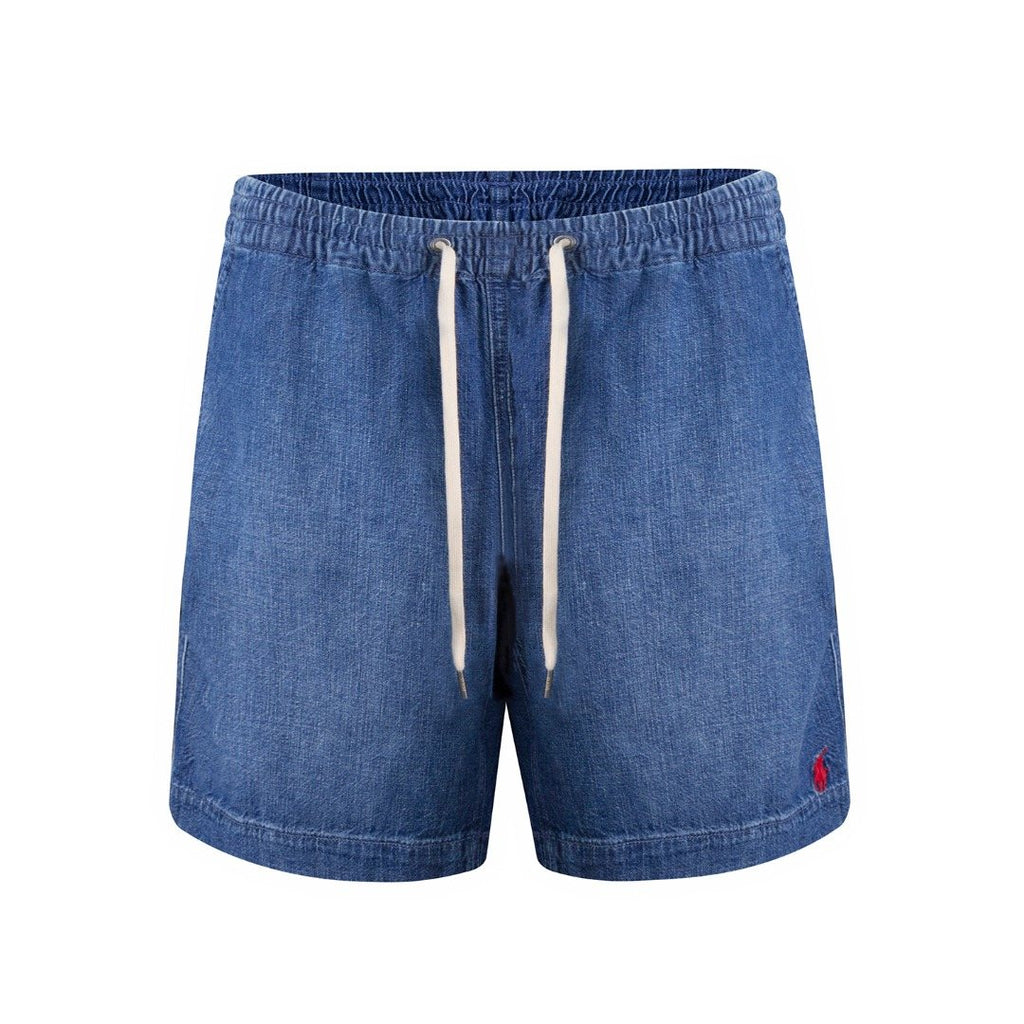 Test2-Ralph Lauren Washed Blue Drawstring Denim Shorts — hero