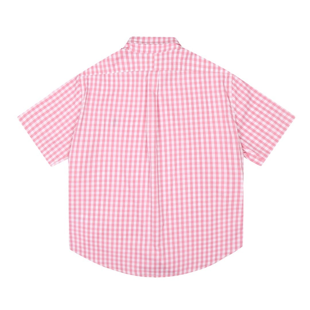Test2-Ralph Lauren Gingham Short-Sleeve Button-Down Shirt — back