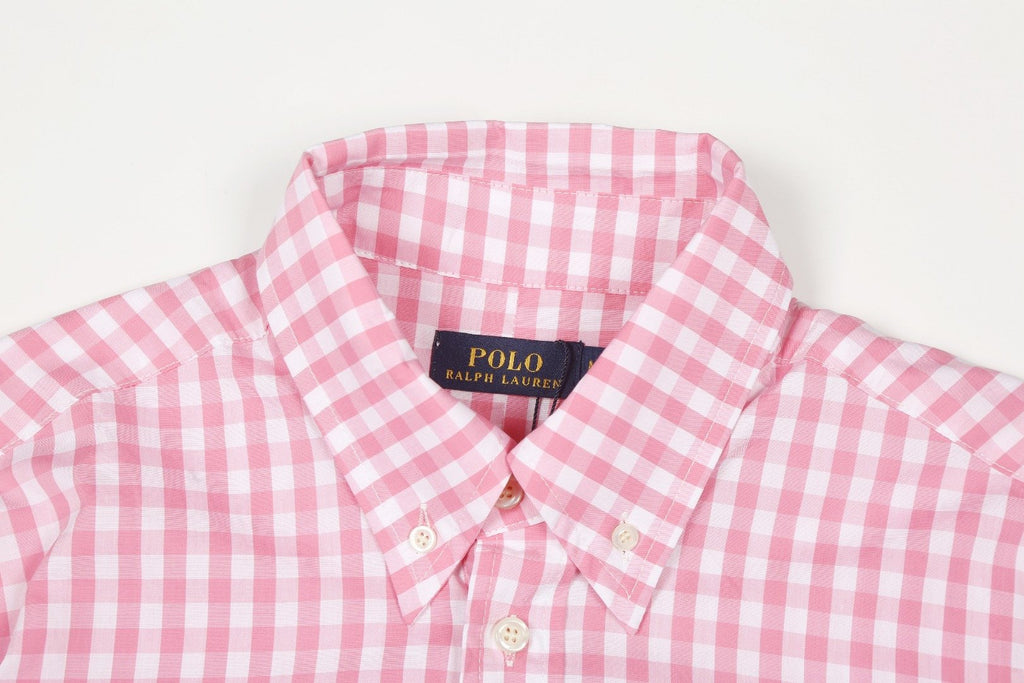 Test2-Ralph Lauren Gingham Short-Sleeve Button-Down Shirt — label