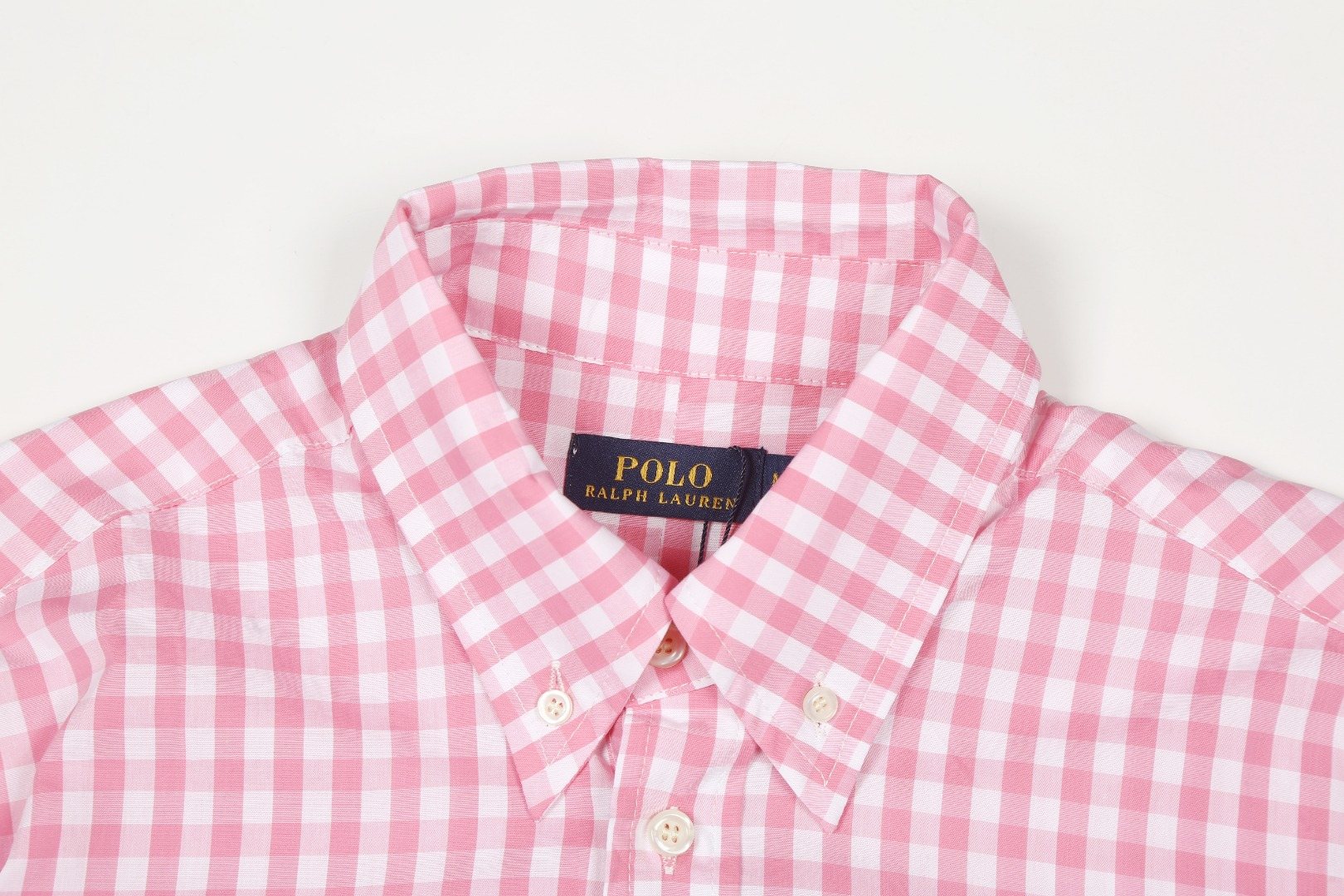 Test2-Ralph Lauren Gingham Short-Sleeve Button-Down Shirt — label