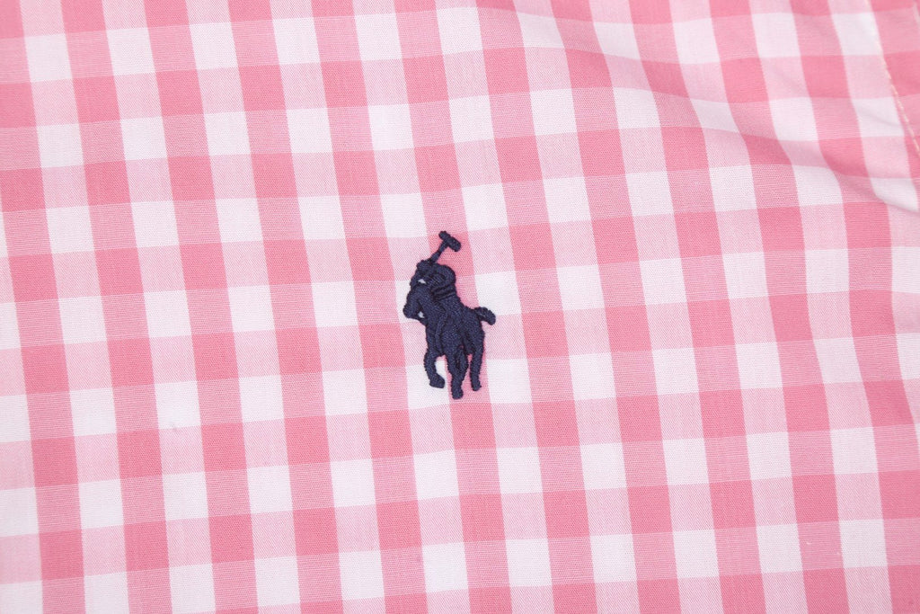 Test2-Ralph Lauren Gingham Short-Sleeve Button-Down Shirt — detail