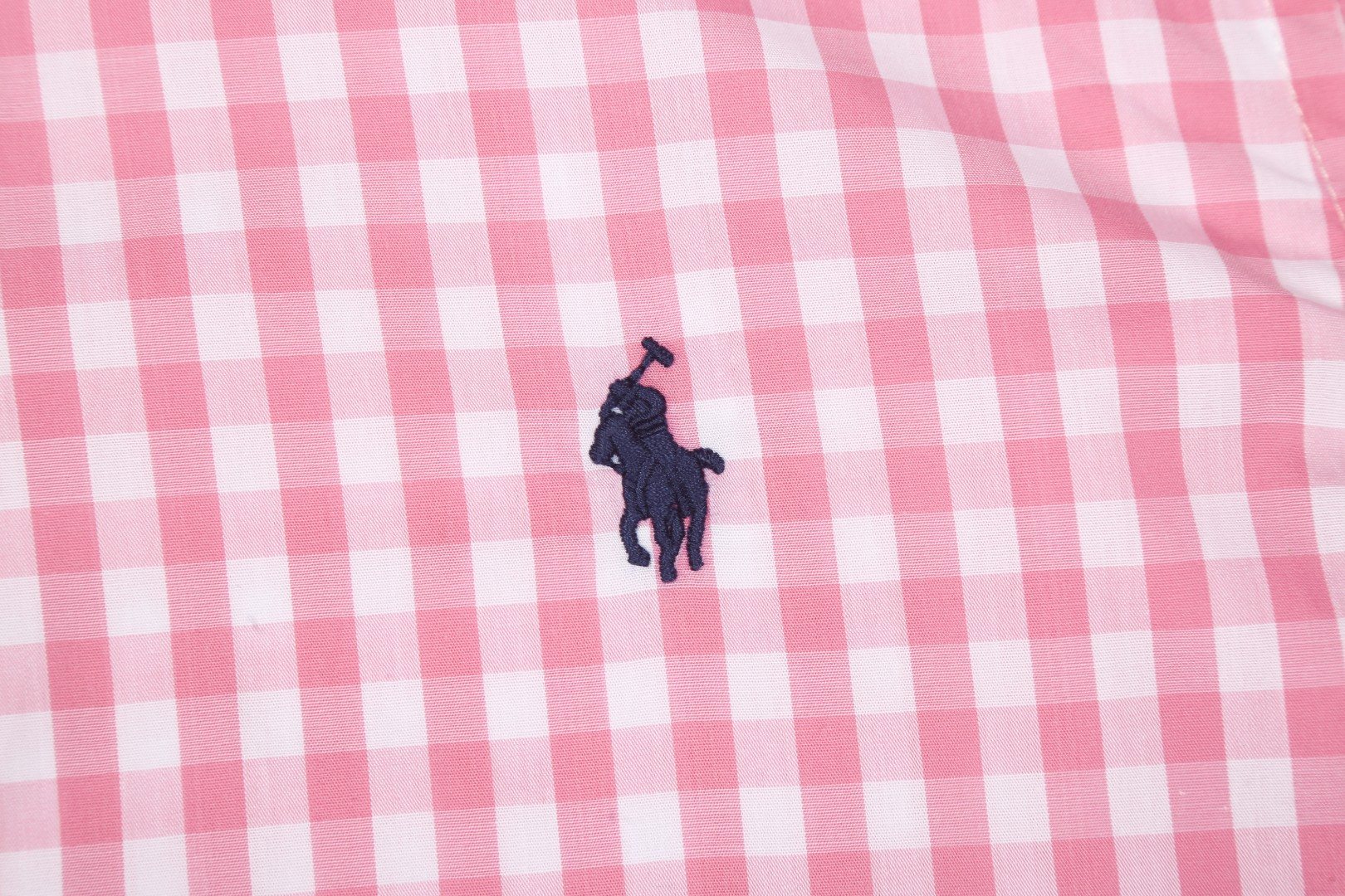 Test2-Ralph Lauren Gingham Short-Sleeve Button-Down Shirt — detail