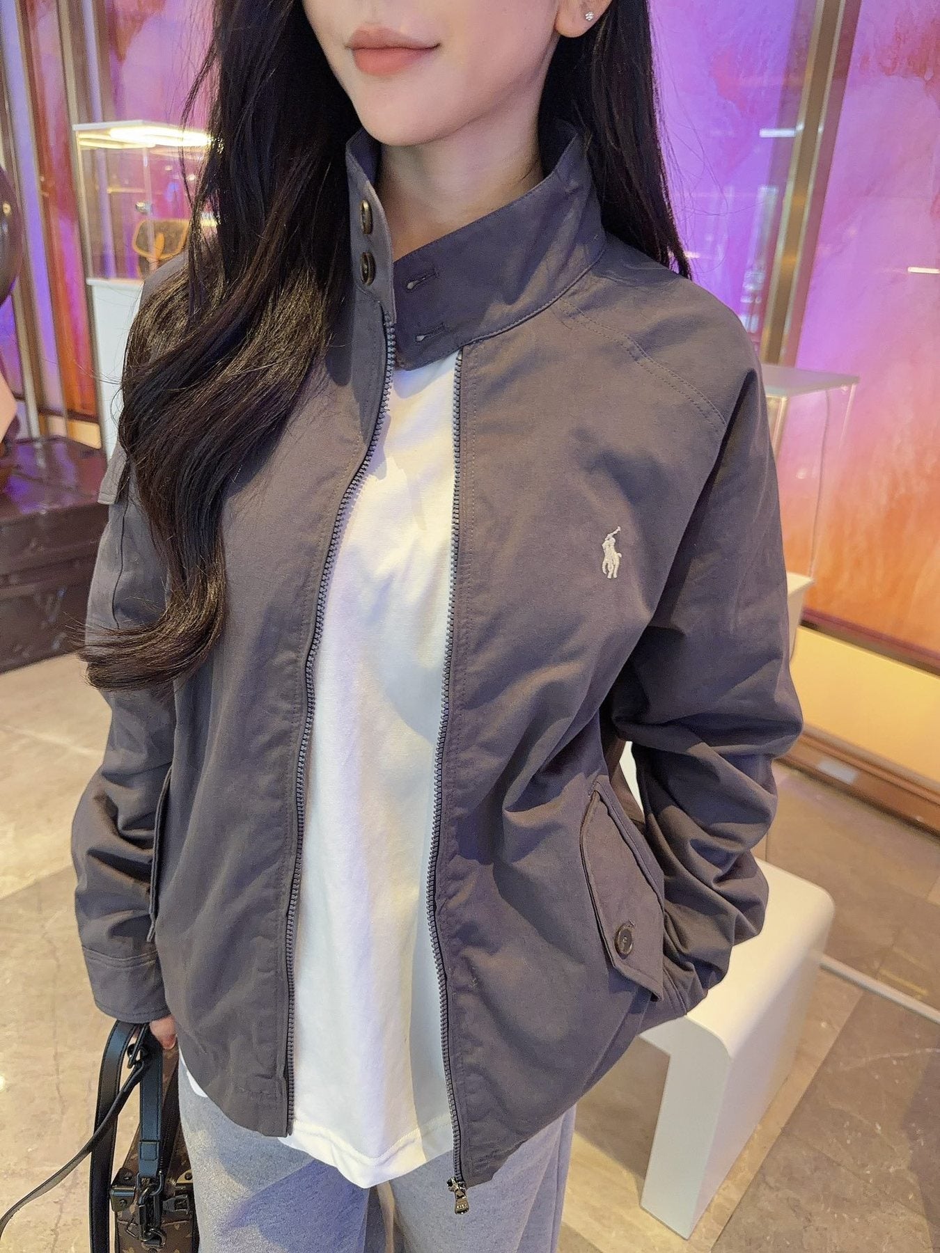 Test2-Ralph Lauren Embroidered Pony Zip Jacket — model