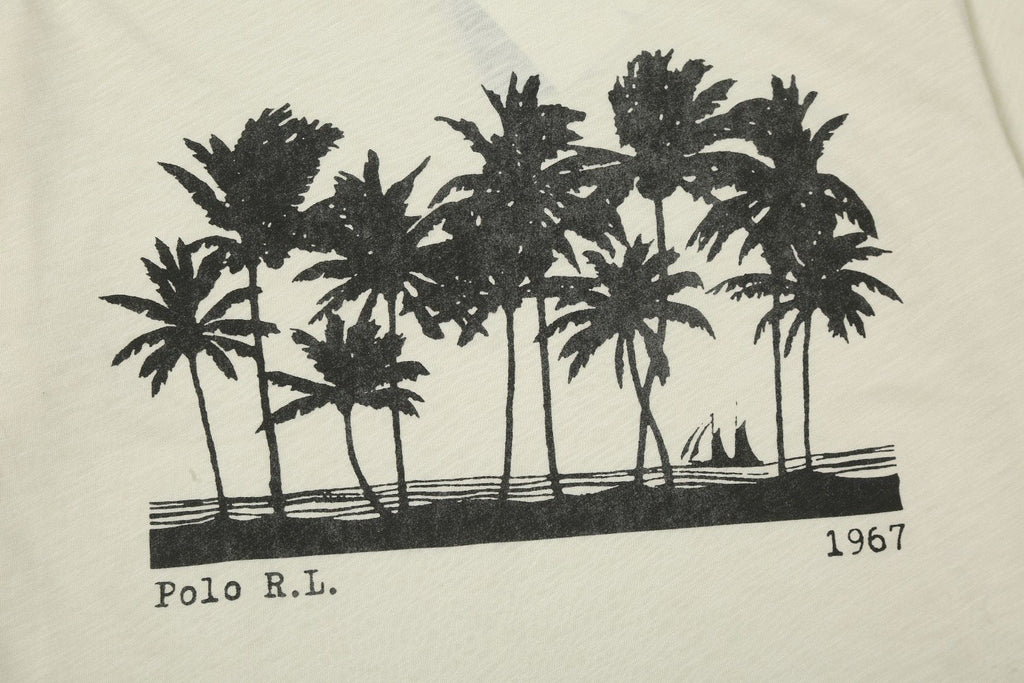 Test2-Ralph Lauren Palm Tree Slub Cotton T-Shirt — detail