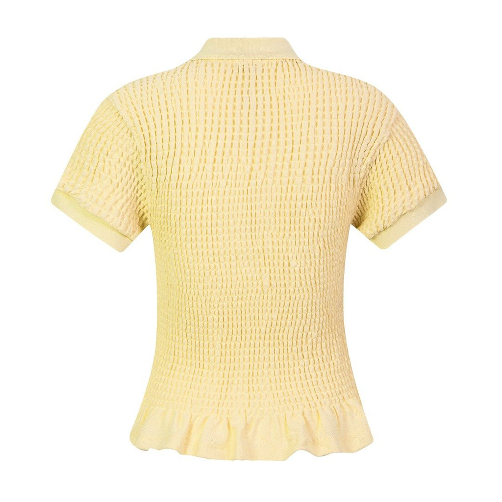 Test2-Ralph Lauren Ruffled-Hem Piqué Polo Top — back
