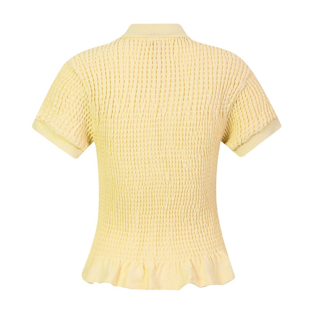 Test2-Ralph Lauren Ruffled-Hem Piqué Polo Top — back