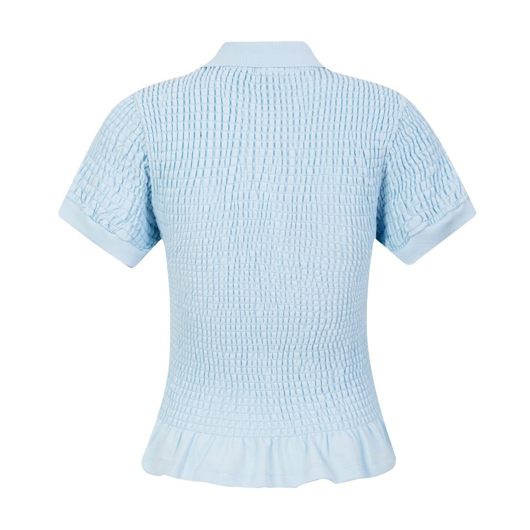 Test2-Ralph Lauren Ruffled-Hem Piqué Polo Top — back
