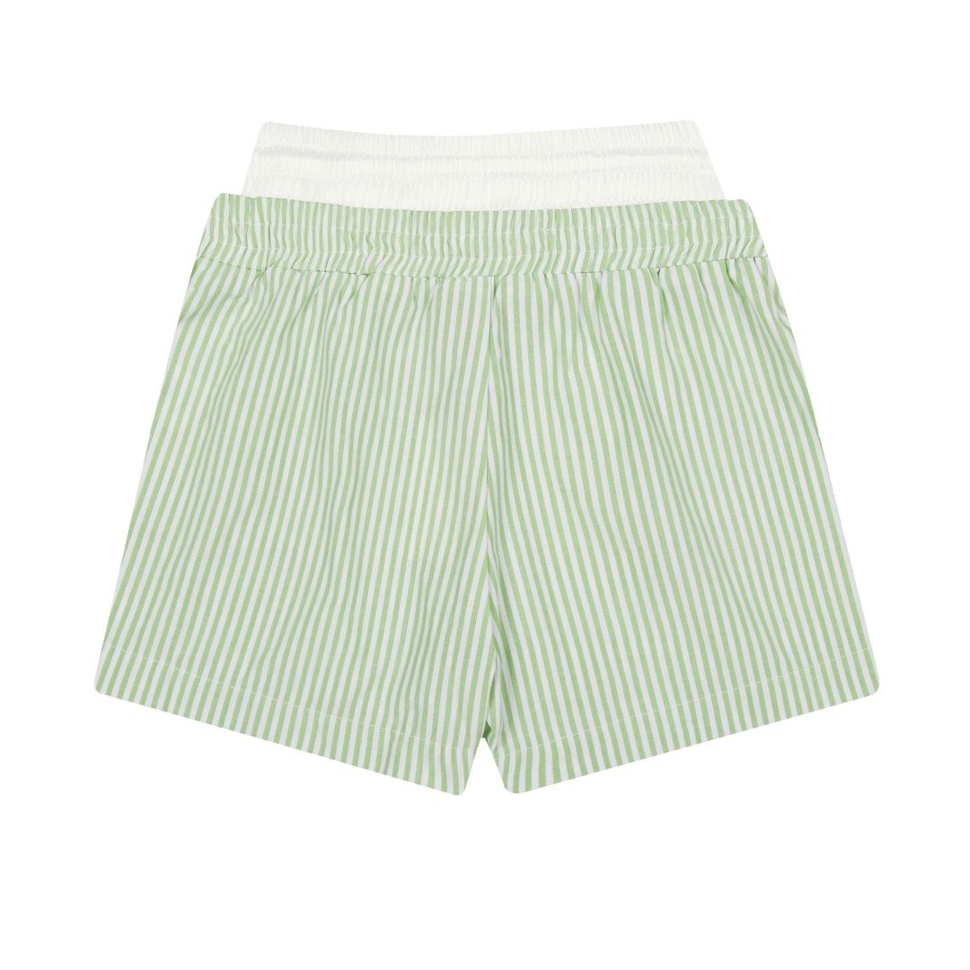 Test2-Ralph Lauren Striped Double-Waist Shorts — back
