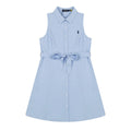 Test2-Ralph Lauren Sleeveless Cotton Oxford Shirt Dress with Tie Waist — front